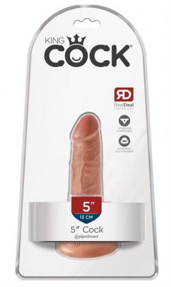 Реалистичный фаллос на присоске «5 Cock» из серии King Cock от компании PipeDream, цвет телесный Vestalshop.ru - Изображение 7
